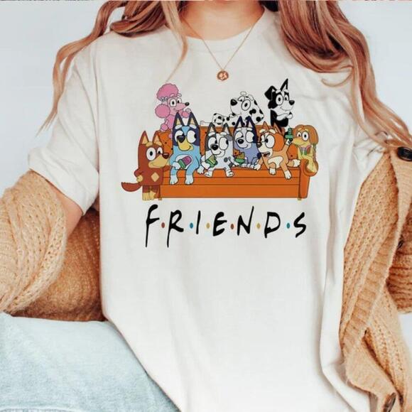 Teresa D Other - Bluey Friends Cartoon Family Fun Graphic Kids Fan T-Shirt